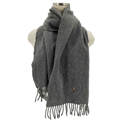 ポロラルフローレン POLO RALPH LAUREN イタリア製 マルチポニー 刺繍 フリンジ マフラー メンズ